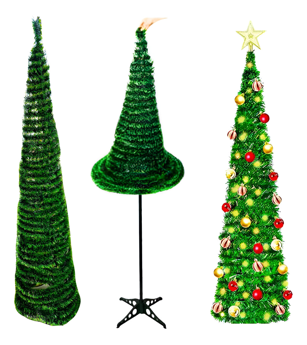 Árbol de Navidad Plegable con Luces LED