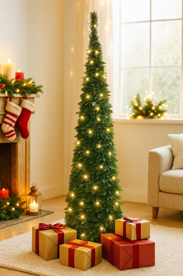 Árbol de Navidad Plegable con Luces LED